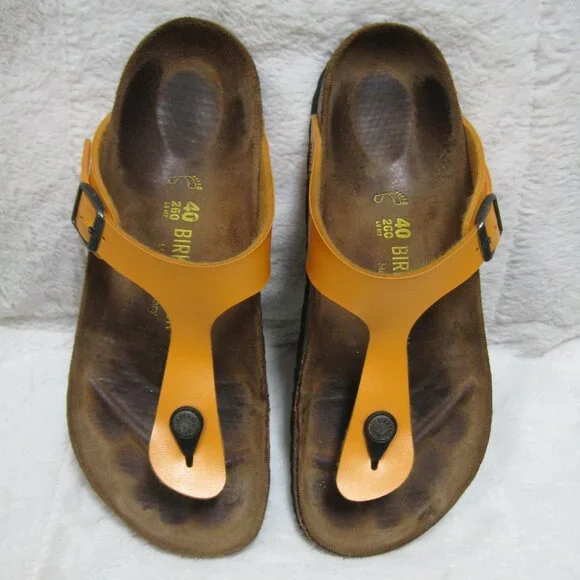 Birkenstock GIZEH Birko Flor Citrine Orange 40 R US W 9 M 7 - Picture 3 of 12